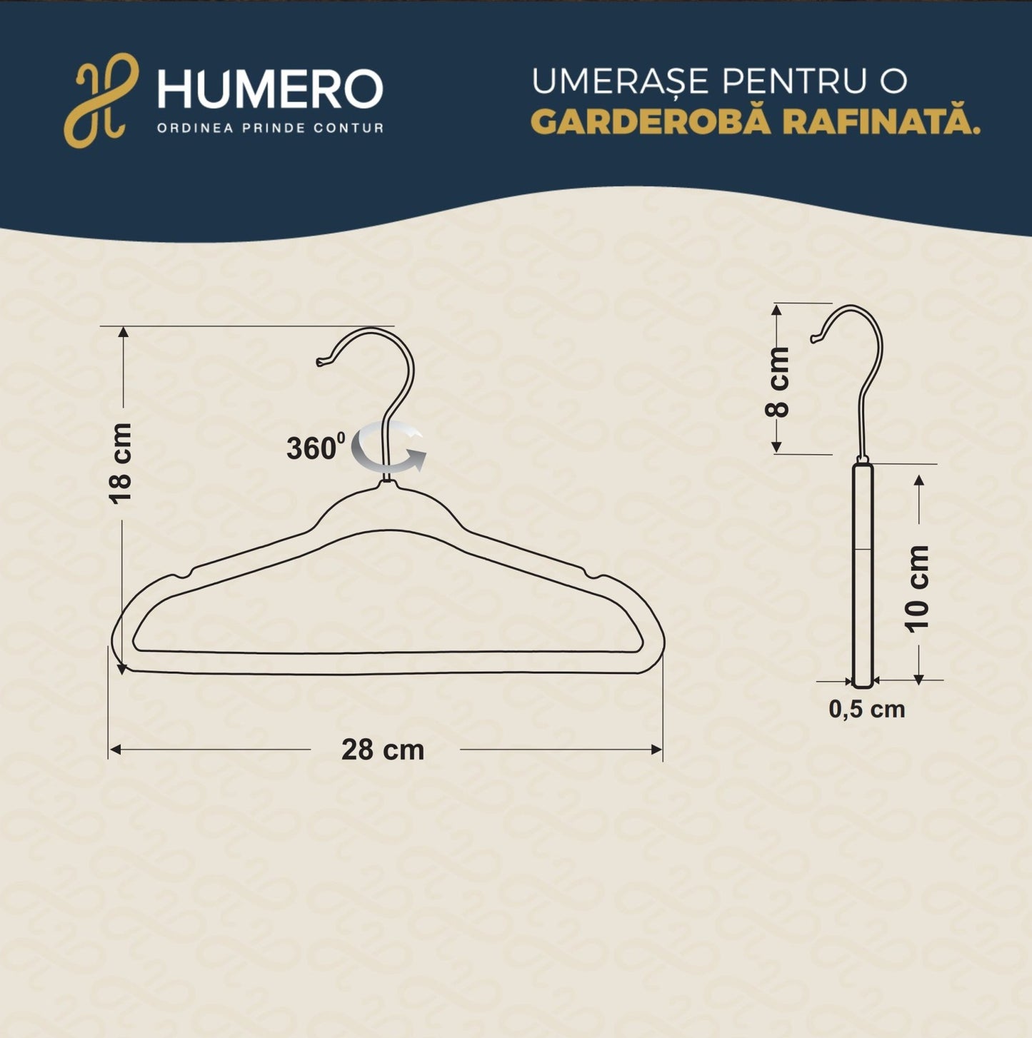 Umeraș antialunecare pentru copii acoperit cu catifea roz, bară pentru pantaloni - ideal pentru rochii, fuste, pantaloni, bluze și tricouri - HUMERO