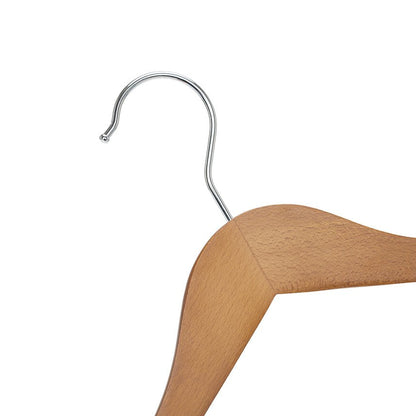 Umeraș de lux din lemn de fag cu umeri lați, bară pentru pantaloni și design modern - ideal pentru costume, sacouri, cămăși, bluze, pantaloni și tricouri - HUMERO