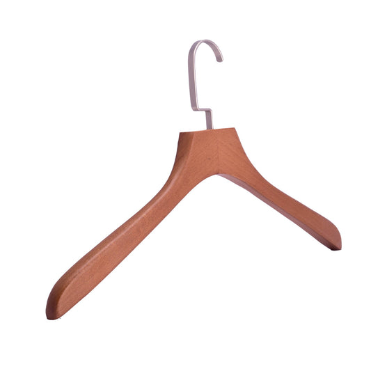 Umeraș de lux din lemn maro vintage cu cârlig rotativ, umeri lați și design modern - ideal pentru costume, sacouri, cămăși, bluze, jachete, paltoane și tricouri - HUMERO