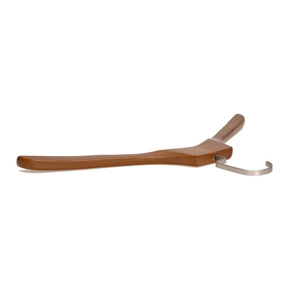 Umeraș de lux din lemn maro vintage cu cârlig rotativ, umeri lați și design modern - ideal pentru costume, sacouri, cămăși, bluze, jachete, paltoane și tricouri - HUMERO