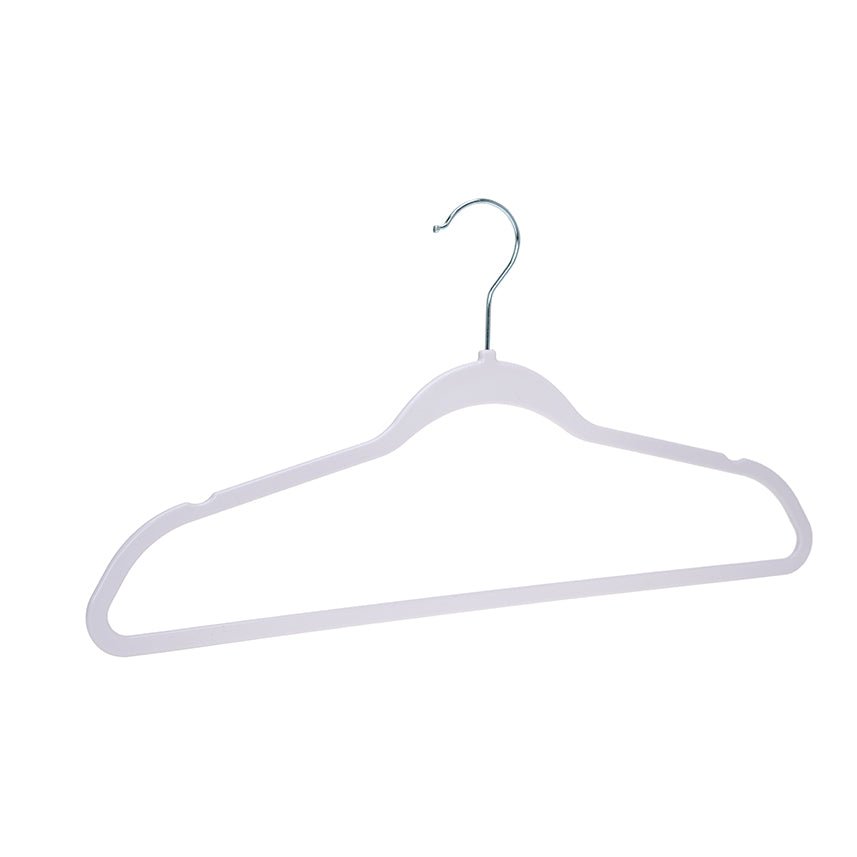 Umeraș din plastic alb cu bară pentru pantaloni - ideal pentru rochii, fuste, pantaloni, bluze și tricouri - HUMERO