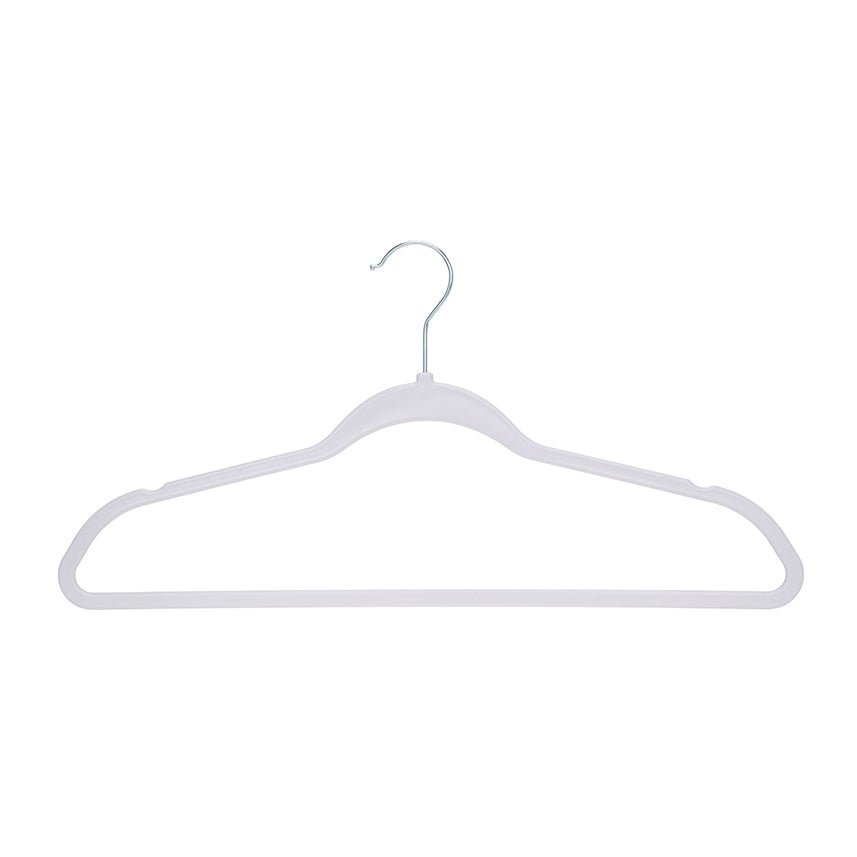 Umeraș din plastic alb cu bară pentru pantaloni - ideal pentru rochii, fuste, pantaloni, bluze și tricouri - HUMERO