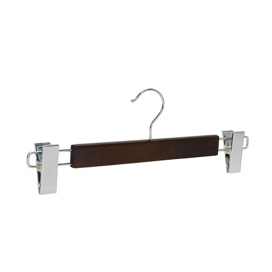 Umeraș lat pentru pantaloni din lemn, culoare vintage, cu clipsuri metalice - ideal pentru pantaloni și fuste (Copy) - HUMERO