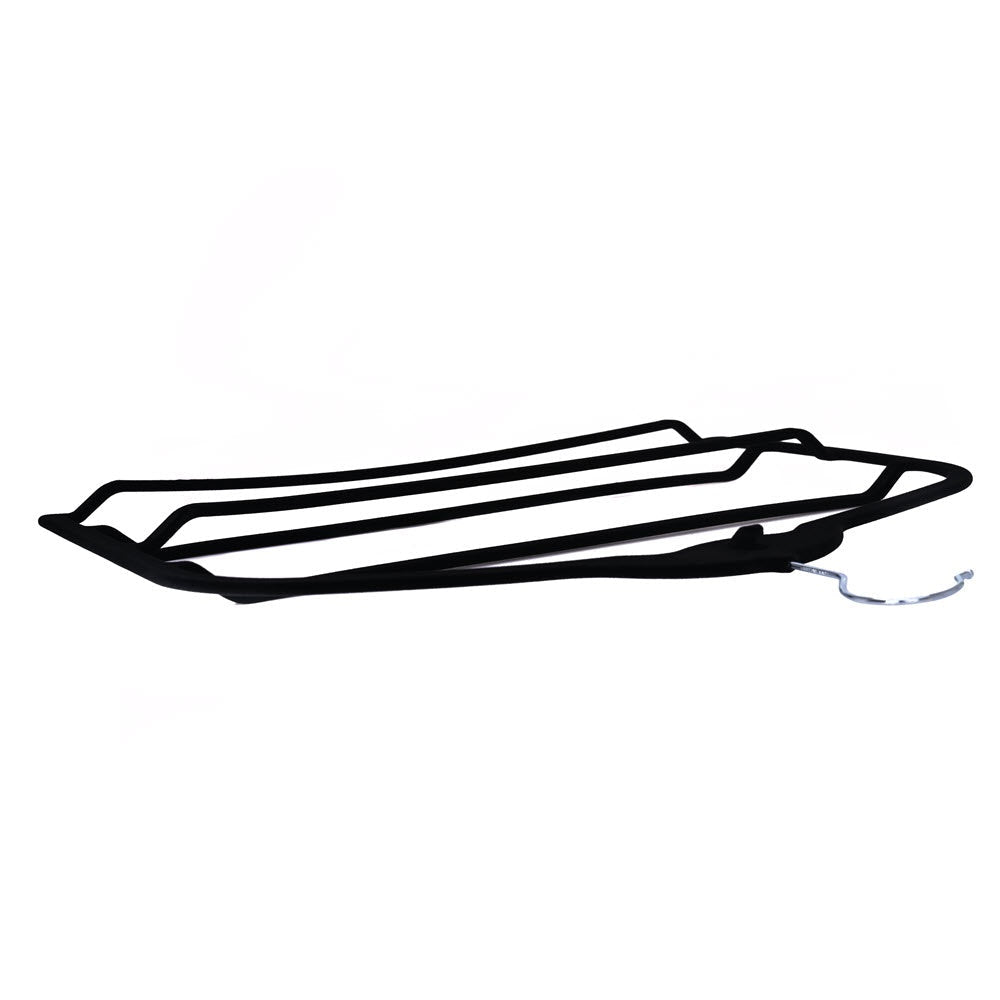 Umeraș organizator antialunecare din plastic negru cu catifea - ideal pentru pantaloni și fuste - HUMERO