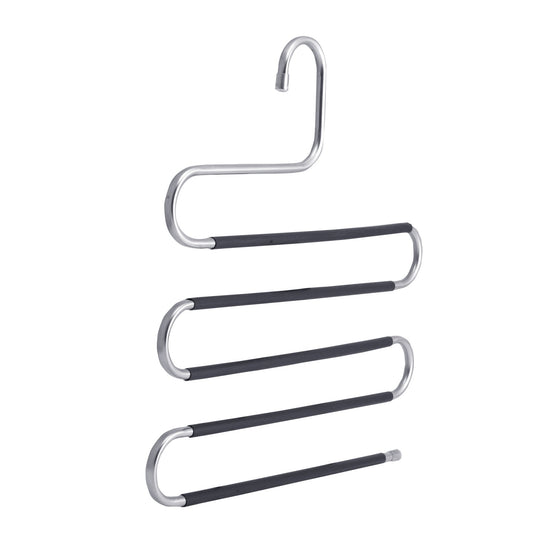 Umeraș pentru pantaloni din metal negru cu spații multiple - ideal pentru pantaloni și fuste - HUMERO